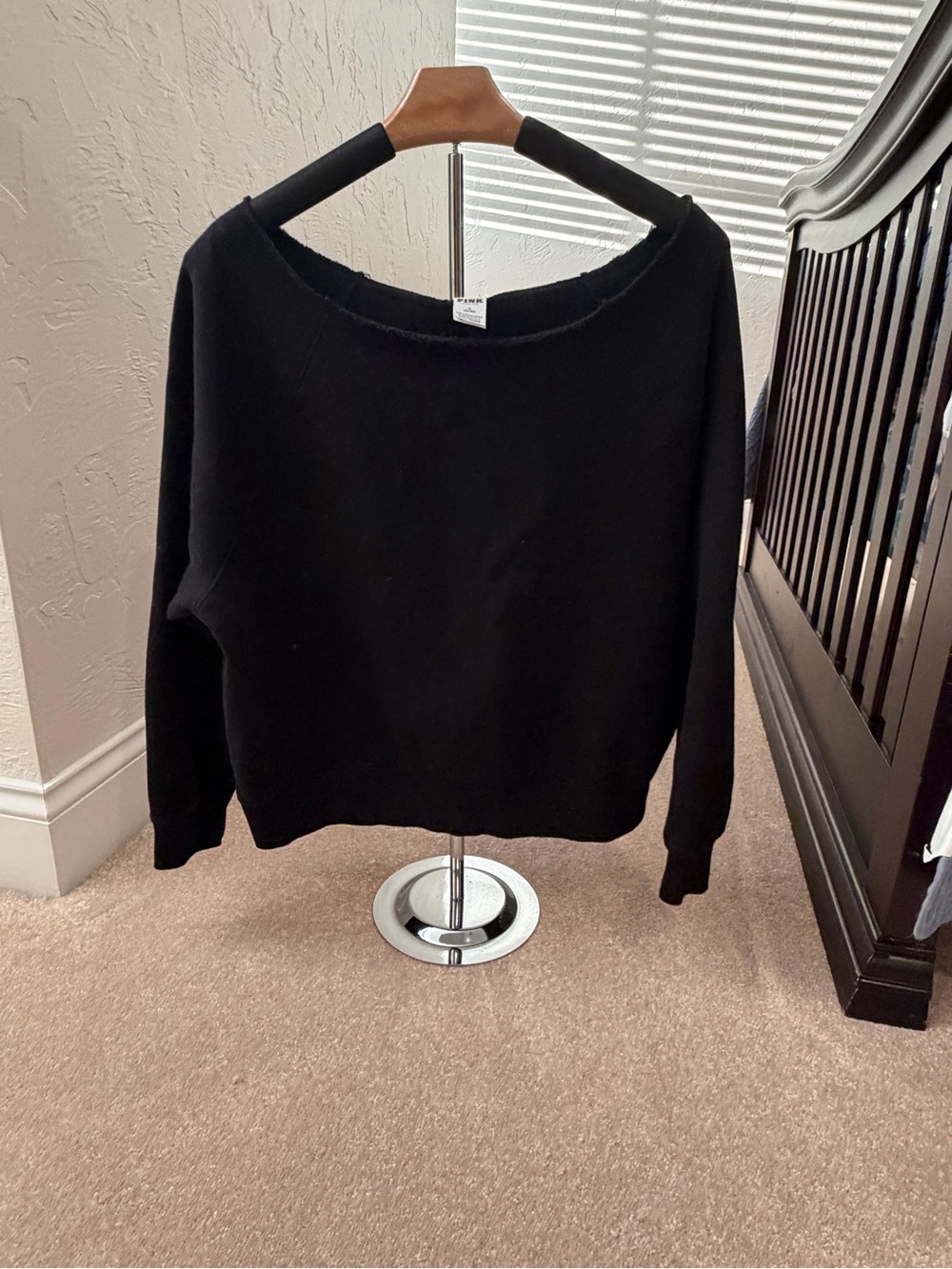 PINK Victoria's Secret Off-the-Shoulder Black Sweater
